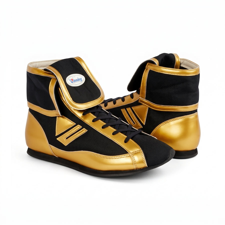 Winning RS-003 Mid-Cut Boxing Shoes - Black/Gold