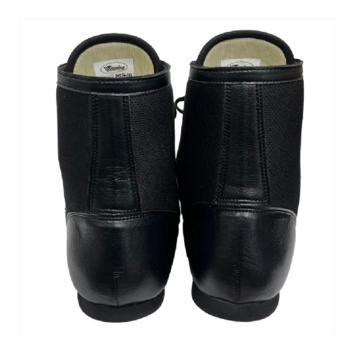 Winning RS-100 Black leather and mesh upper close-up detail