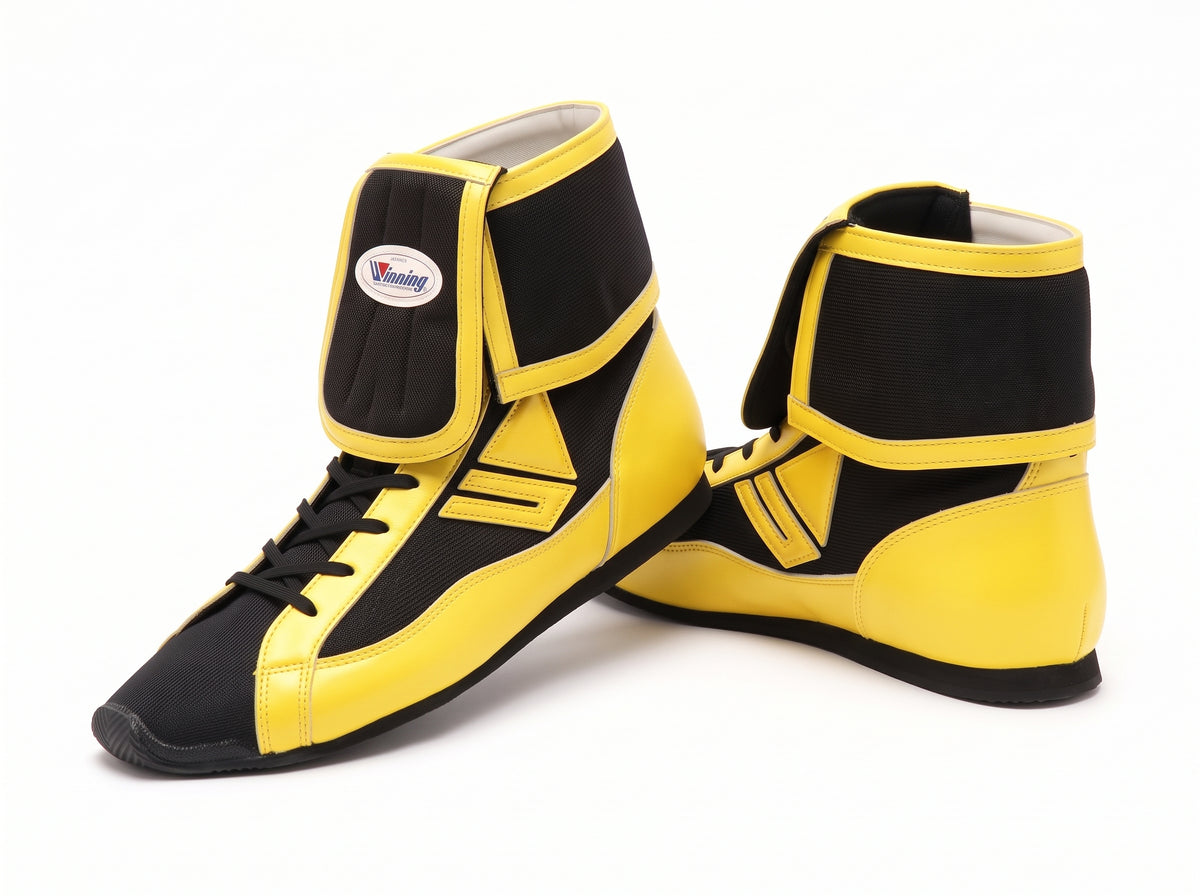 Winning Mid-Cut FOLD Type Boxing Shoes - Black/Yellow