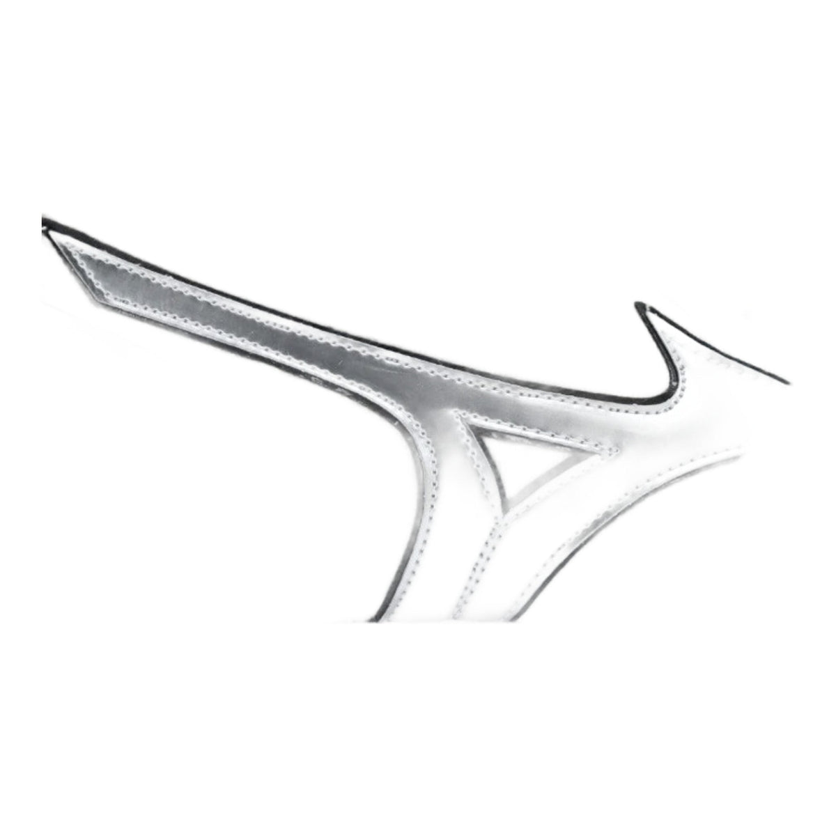 Mizuno Finisher MID boxing shoes white and silver, side profile showing lacing to the collar