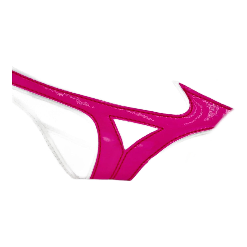 Mizuno Finisher Low boxing shoes white and pink, fold collar detail