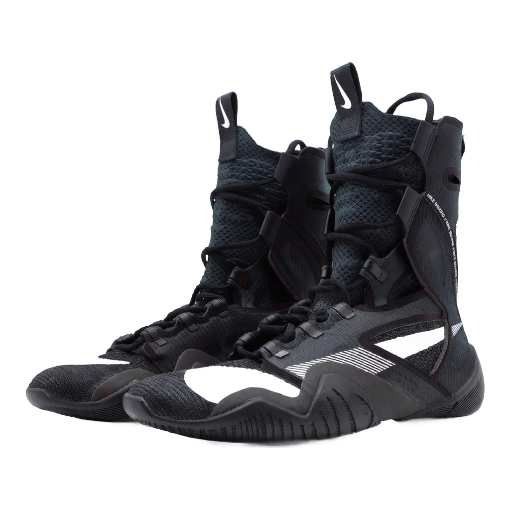 Nike HyperKO 2 boxing shoes in Black and White, high-top Flyknit training and ring shoe