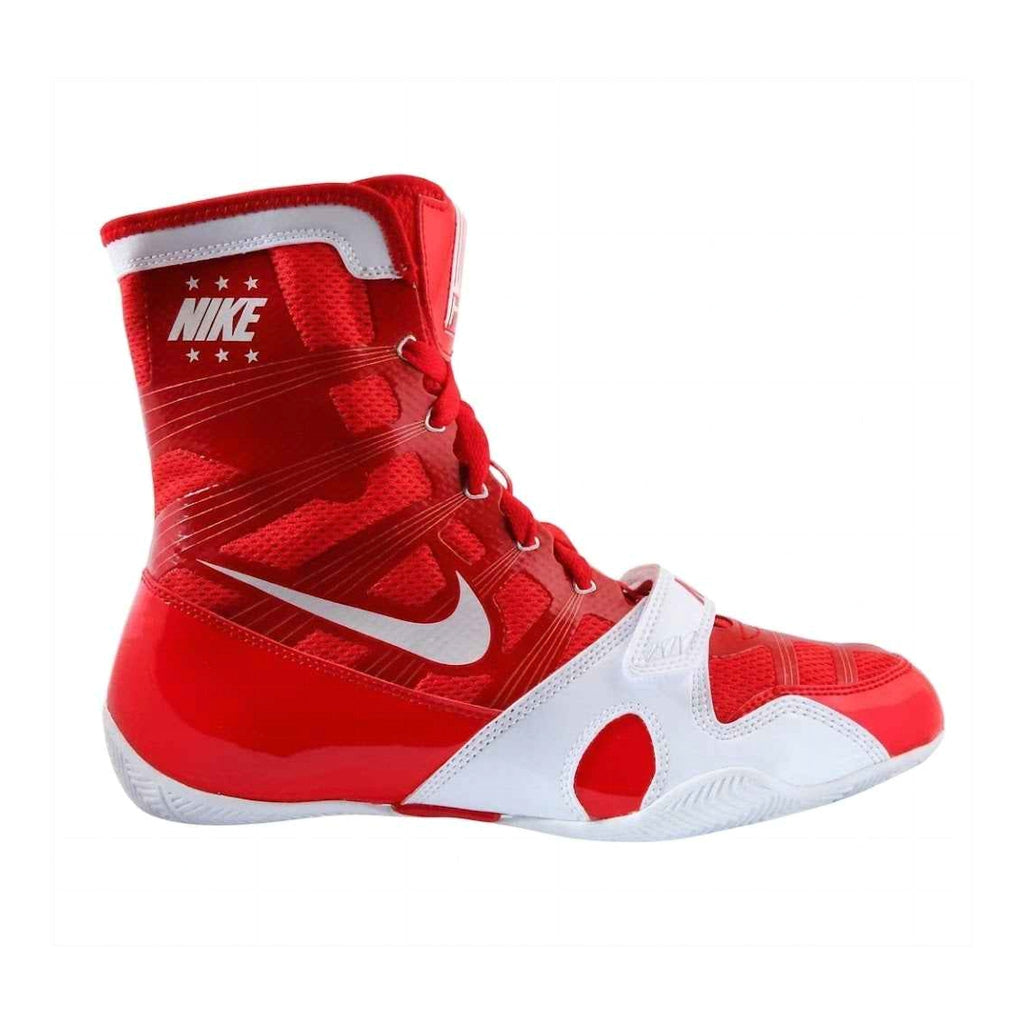 Nike HyperKO 1 boxing shoes in Red and White, high-top boxing shoe for ring movement