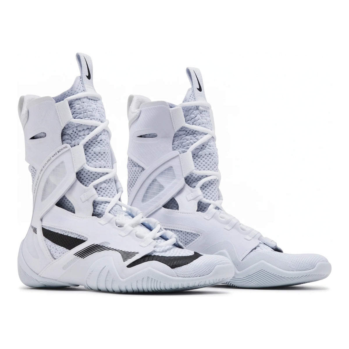 Nike HyperKO 2 White/Black boxing shoe pair, side profile shot