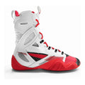 Nike HyperKO 2 boxing shoes in White and Bright Crimson, Flyknit high-top boxing shoe