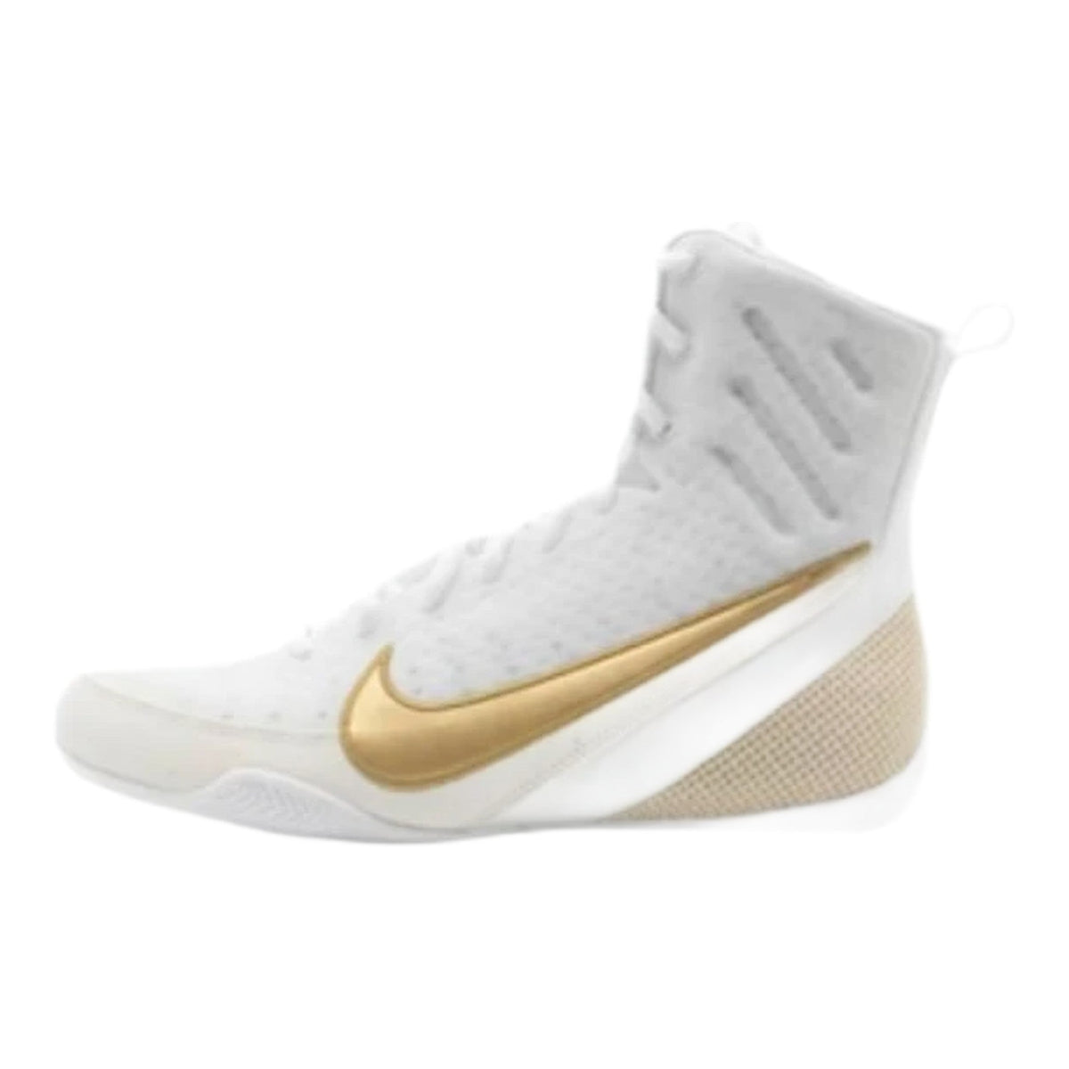 Nike Machomai 3 boxing shoes in White and Gold, lightweight boxing shoe
