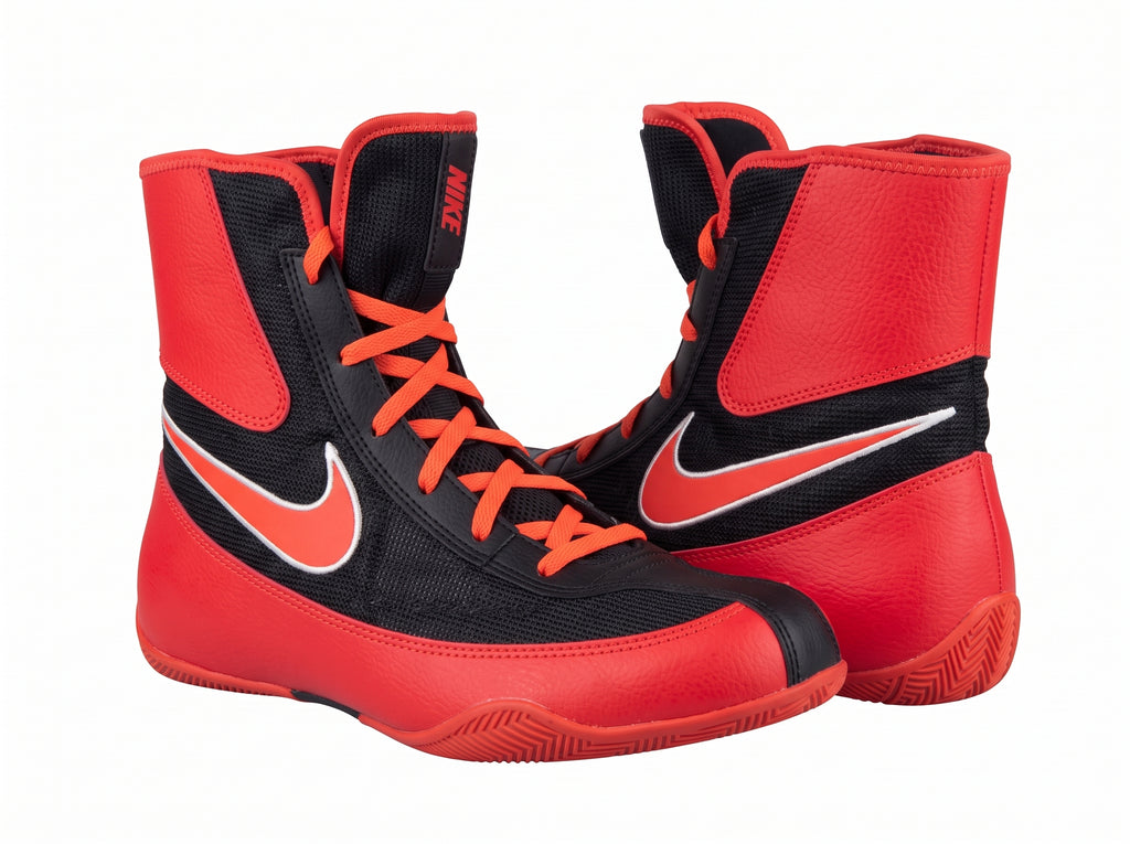 Nike Tawa combat boxing shoes in Bright Crimson and Black, lightweight lace-up fight shoe
