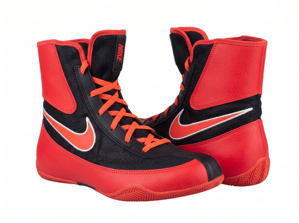 Nike Tawa combat boxing shoes in Bright Crimson and Black, lightweight lace-up fight shoe