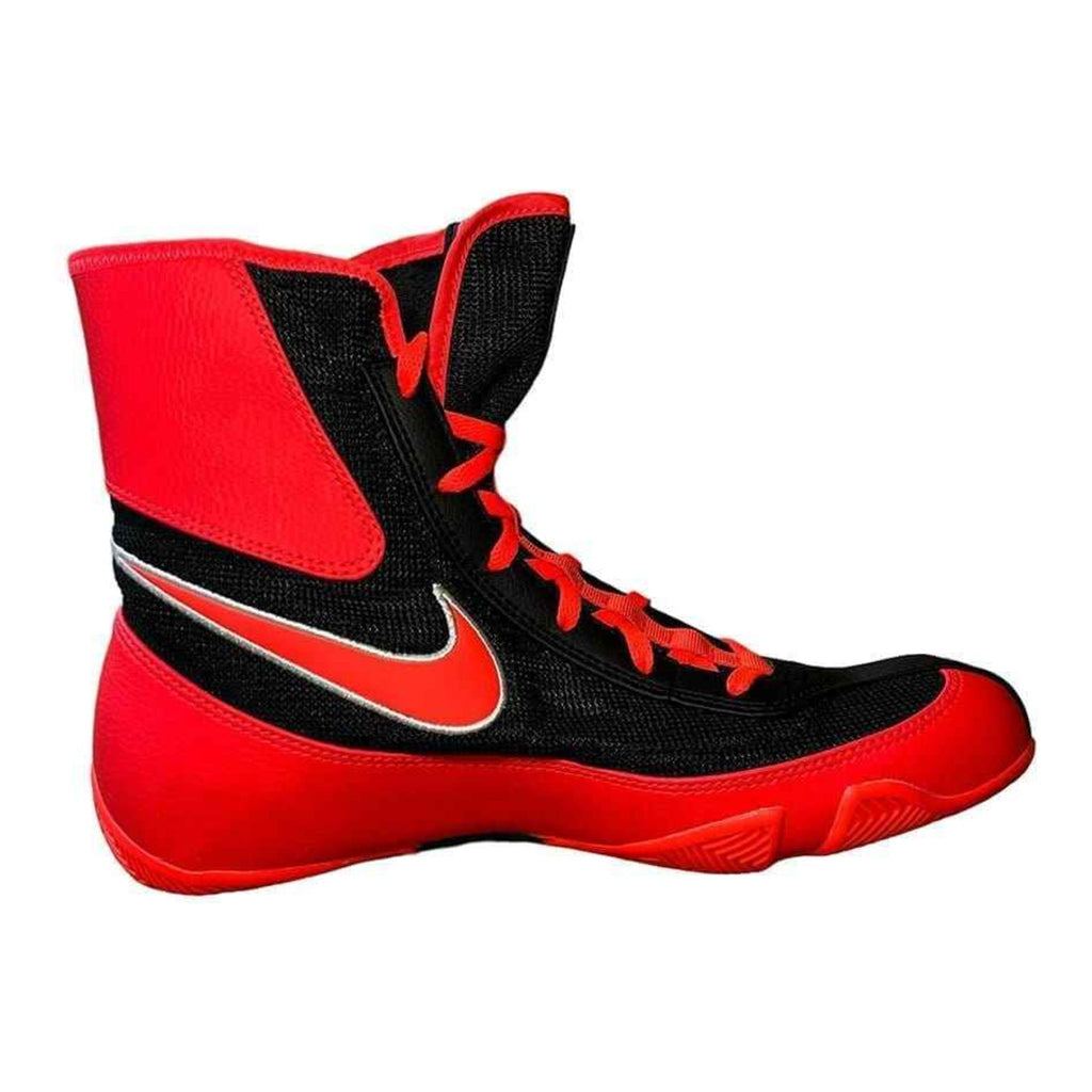 Nike Tawa combat shoes in Bright Crimson and Black, high-cut wrestling and boxing shoe